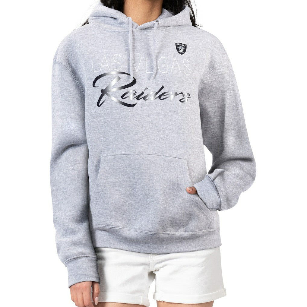 Las Vegas Raiders G-III 4Her by Carl Banks Women's Shadow Logo Fleece Pullover Hoodie - Gray on sale