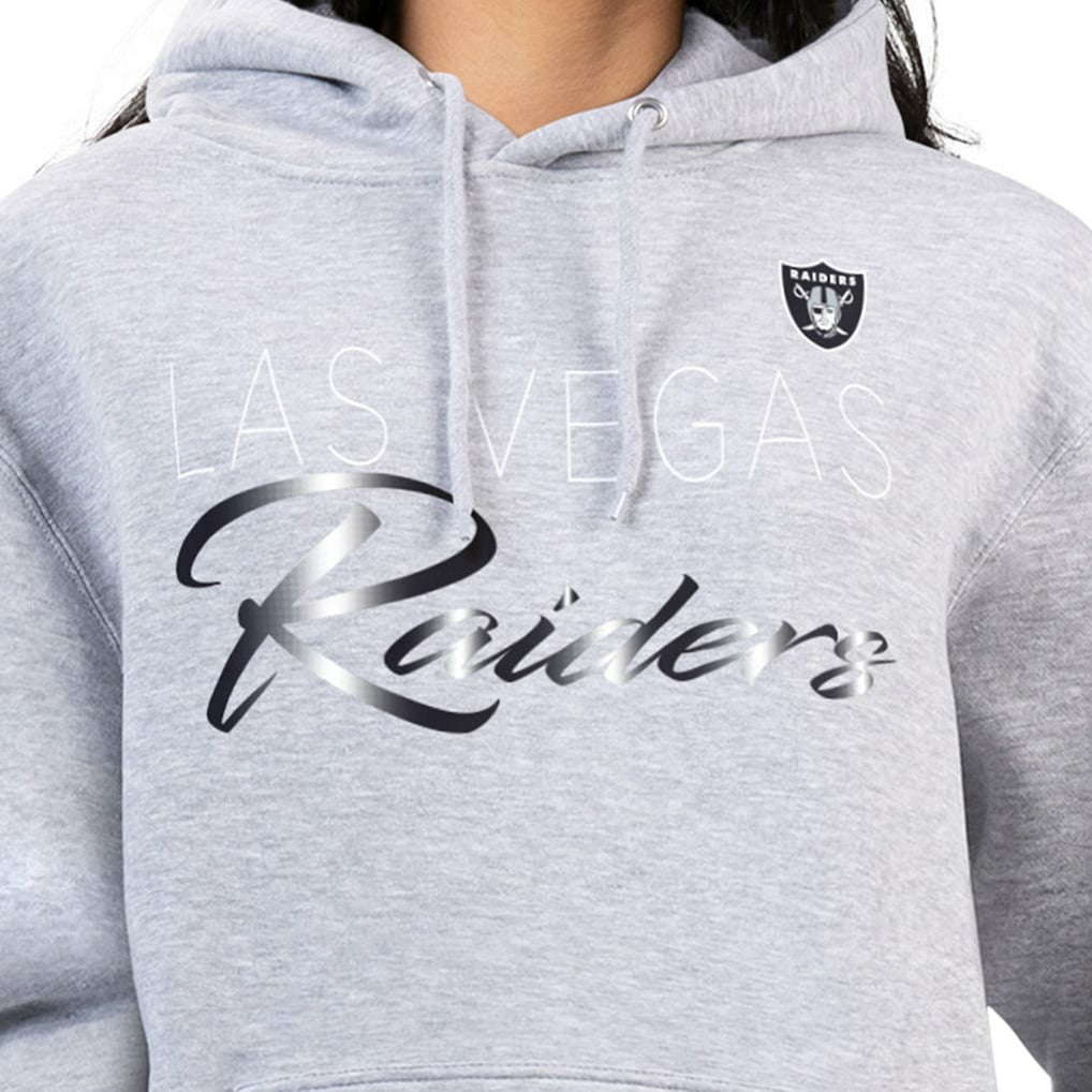 Las Vegas Raiders G-III 4Her by Carl Banks Women's Shadow Logo Fleece Pullover Hoodie - Gray on sale