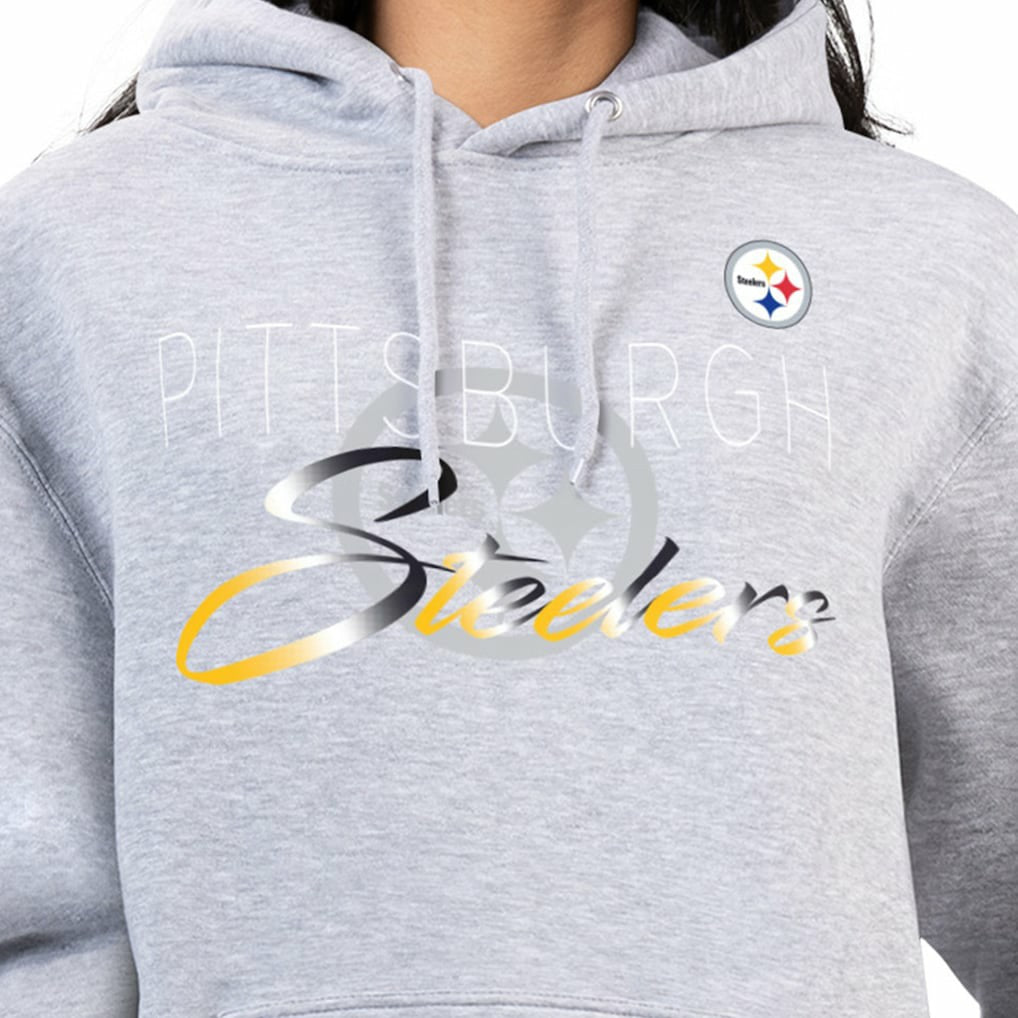 Pittsburgh Steelers G-III 4Her by Carl Banks Women's Shadow Logo Fleece Pullover Hoodie - Gray cheap