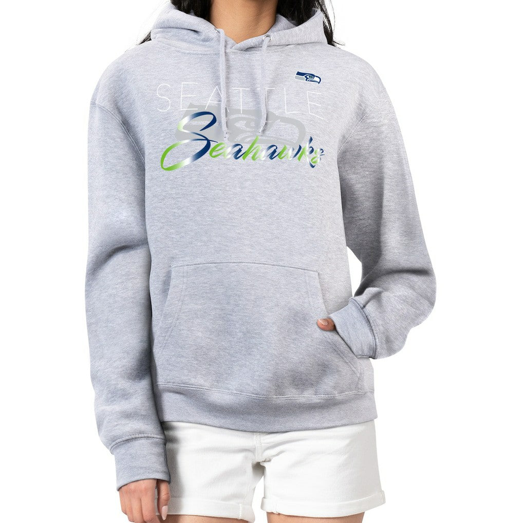 Seattle Seahawks G-III 4Her by Carl Banks Women's Shadow Logo Fleece Pullover Hoodie - Gray outlet