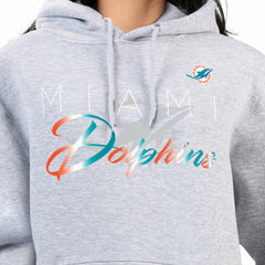 Miami Dolphins G-III 4Her by Carl Banks Women's Shadow Logo Fleece Pullover Hoodie - Gray cheap