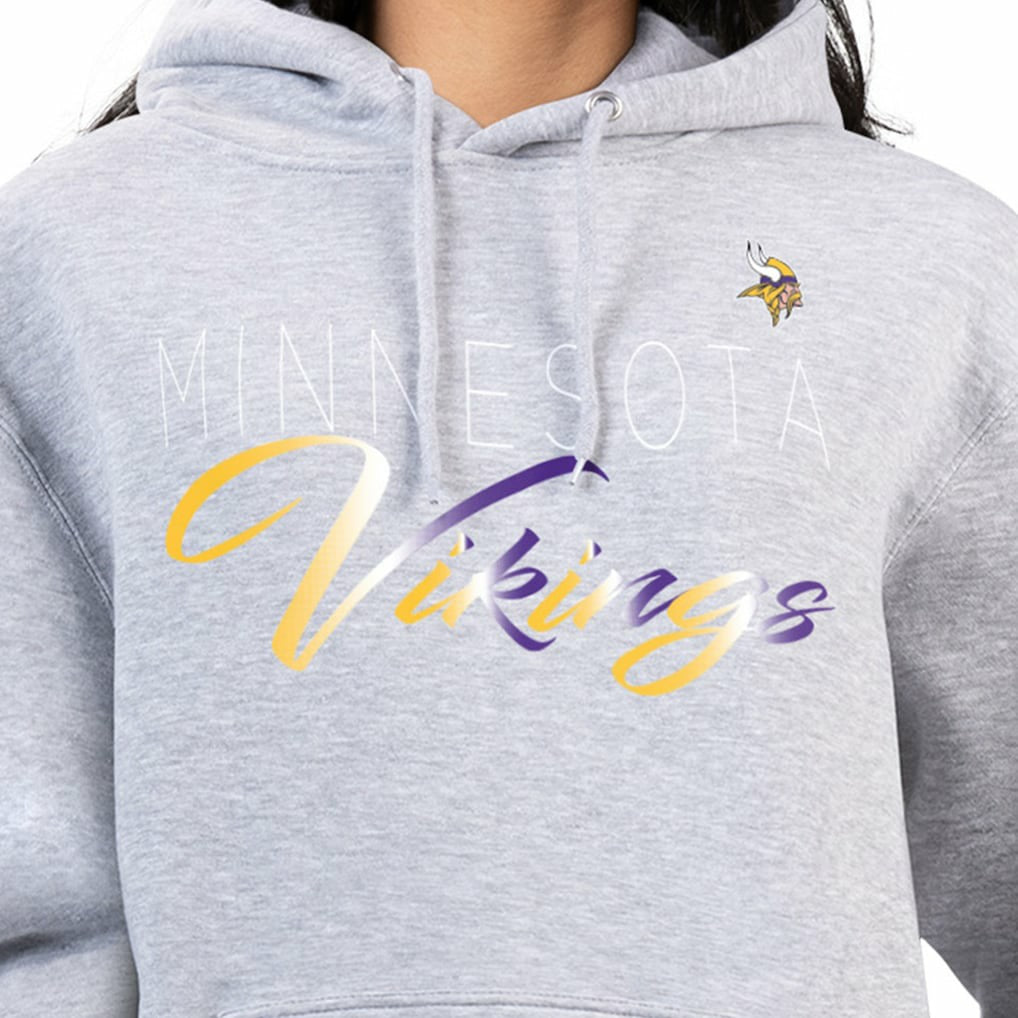 Minnesota Vikings G-III 4Her by Carl Banks Women's Shadow Logo Fleece Pullover Hoodie - Gray discount