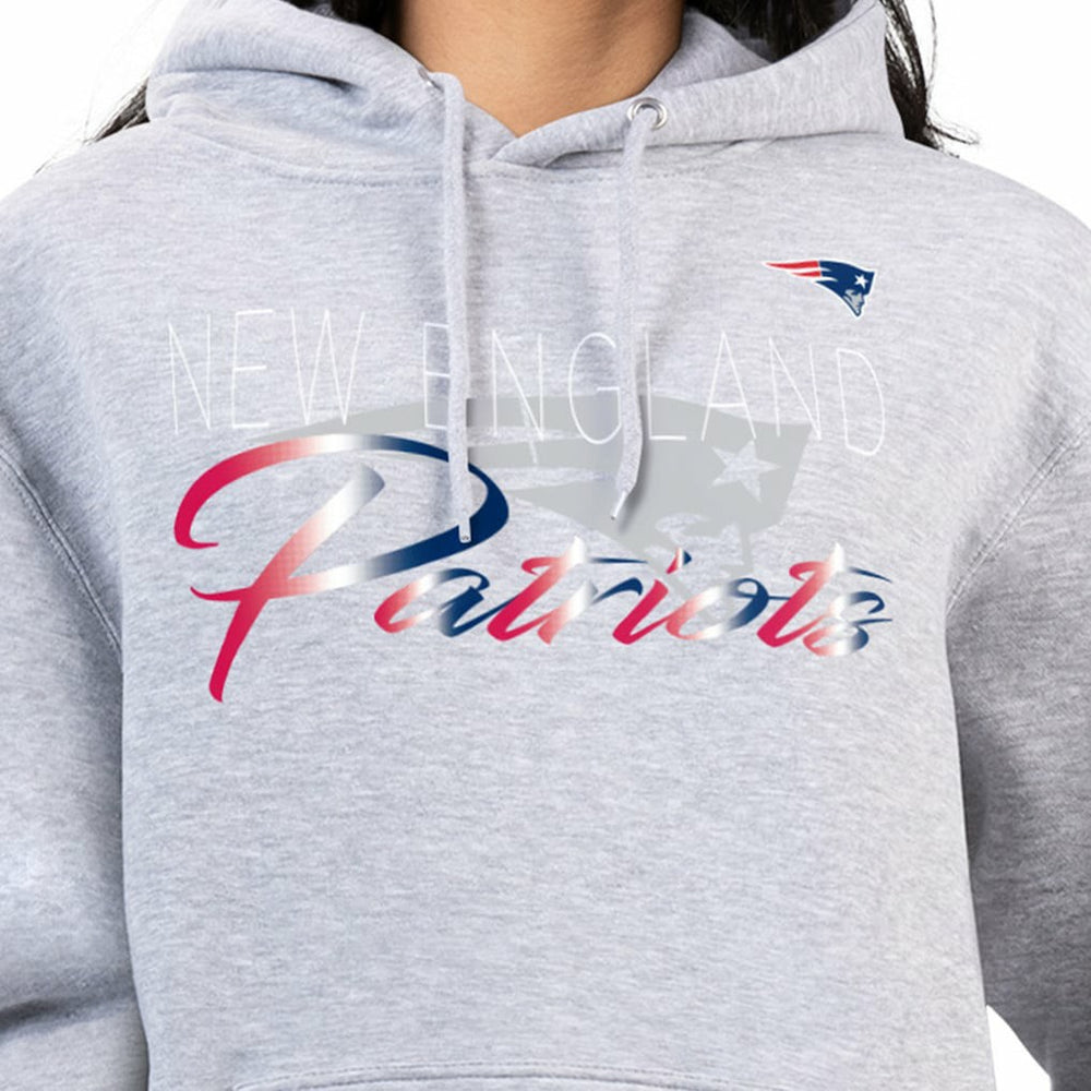 New England Patriots G-III 4Her by Carl Banks Women's Shadow Logo Fleece Pullover Hoodie - Gray for sale