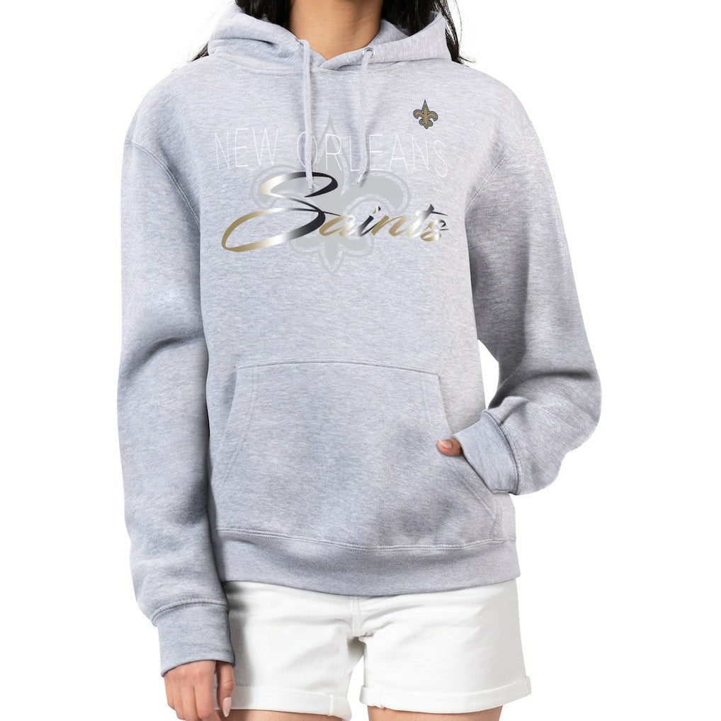 New Orleans Saints G-III 4Her by Carl Banks Women's Shadow Logo Fleece Pullover Hoodie - Gray sale