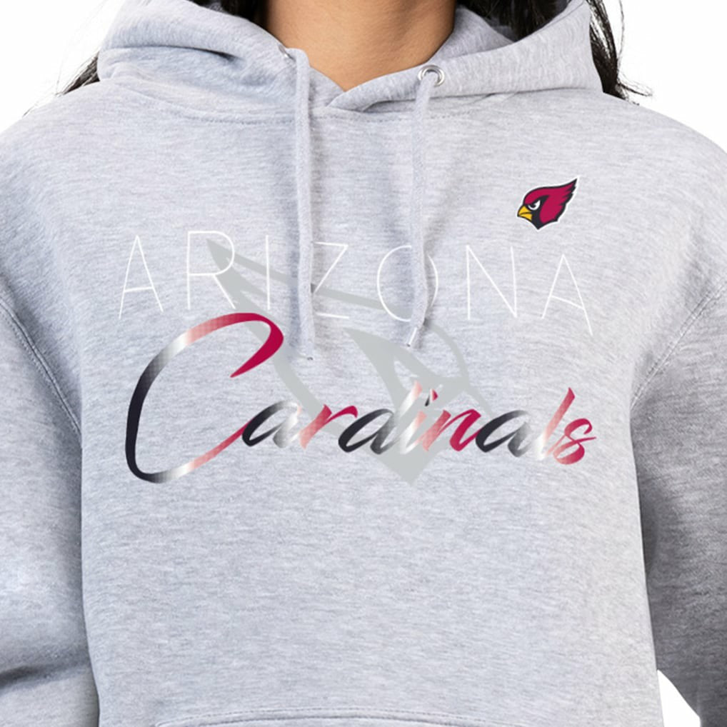 Arizona Cardinals G-III 4Her by Carl Banks Women's Shadow Logo Fleece Pullover Hoodie - Gray on sale