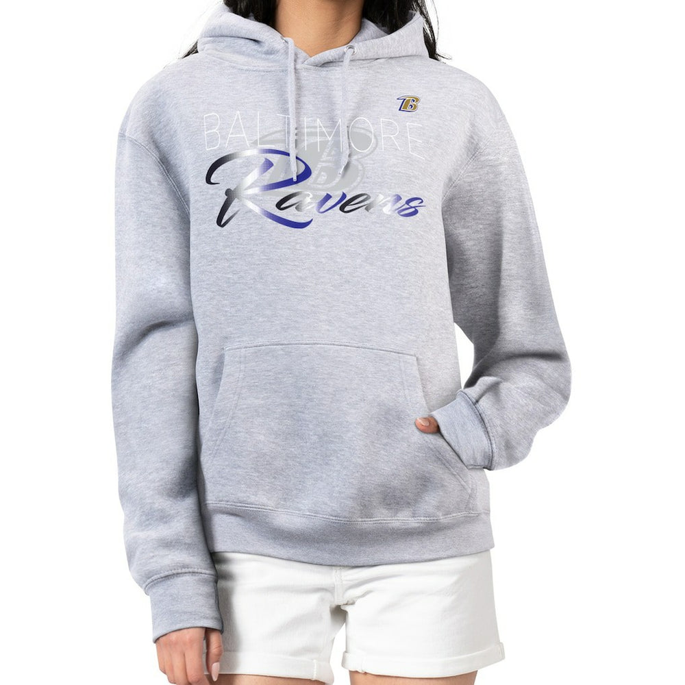 Baltimore Ravens G-III 4Her by Carl Banks Women's Shadow Logo Fleece Pullover Hoodie - Gray discount
