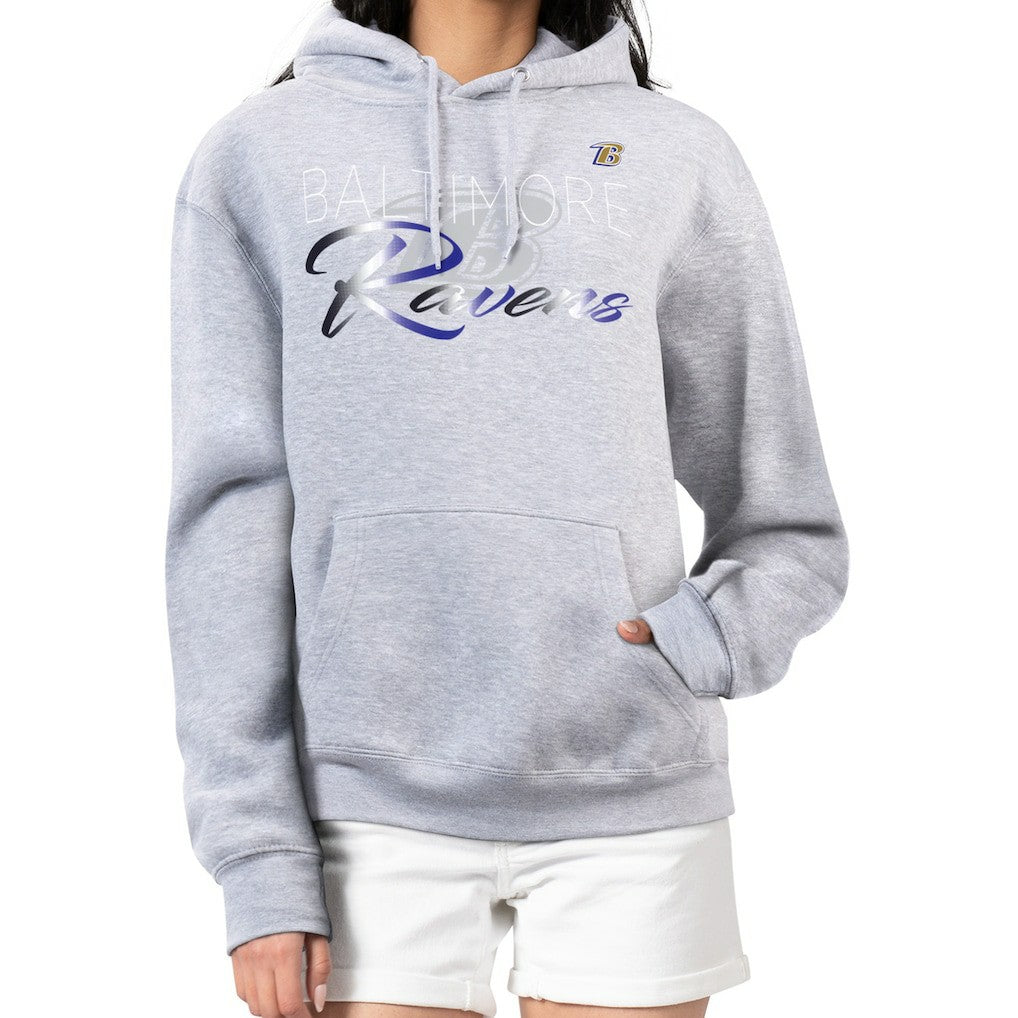 Baltimore Ravens G-III 4Her by Carl Banks Women's Shadow Logo Fleece Pullover Hoodie - Gray discount