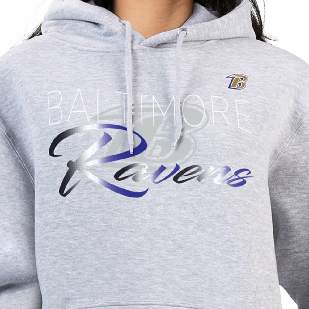 Baltimore Ravens G-III 4Her by Carl Banks Women's Shadow Logo Fleece Pullover Hoodie - Gray discount