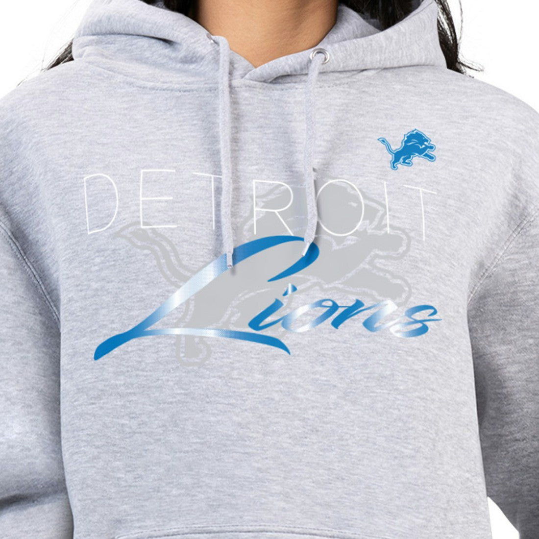 Detroit Lions G-III 4Her by Carl Banks Women's Shadow Logo Fleece Pullover Hoodie - Gray sale