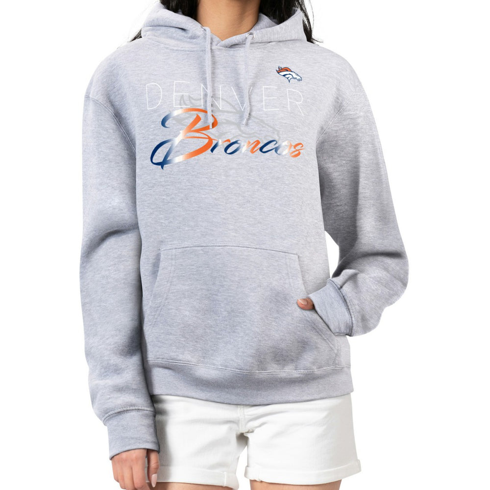 Denver Broncos G-III 4Her by Carl Banks Women's Shadow Logo Fleece Pullover Hoodie - Gray online
