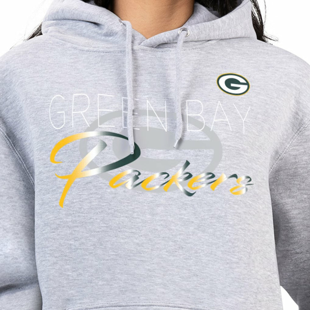 Green Bay Packers G-III 4Her by Carl Banks Women's Shadow Logo Fleece Pullover Hoodie - Gray sale