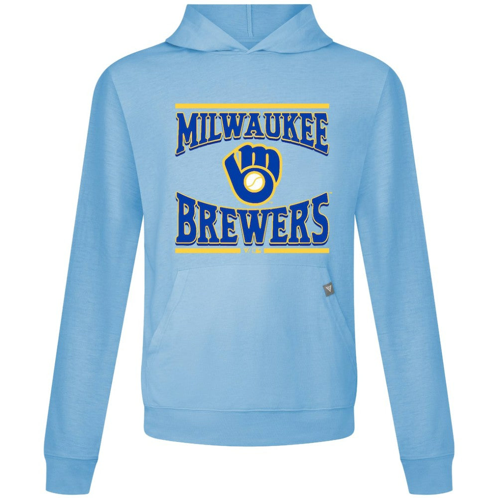 Milwaukee Brewers Levelwear Big Brew Relay Pullover Hoodie - Light Blue