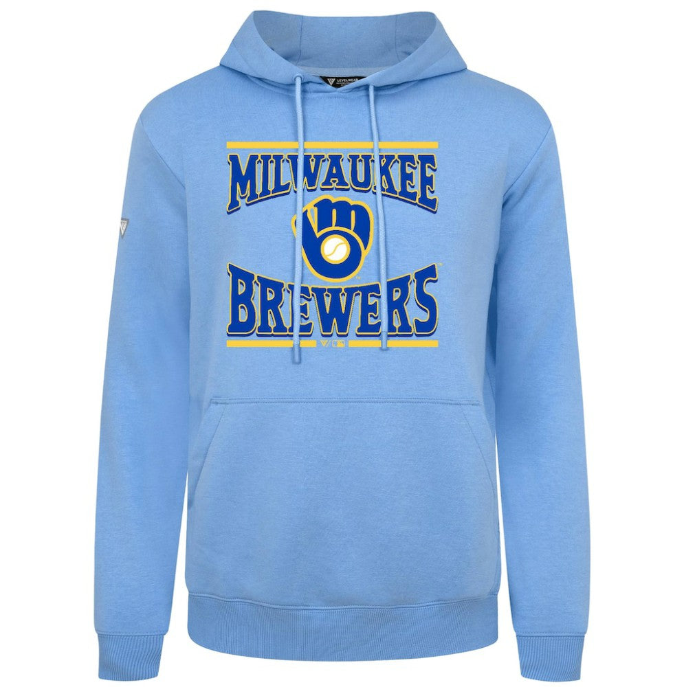 Milwaukee Brewers Levelwear Big Brew Podium Pullover Hoodie - Light Blue