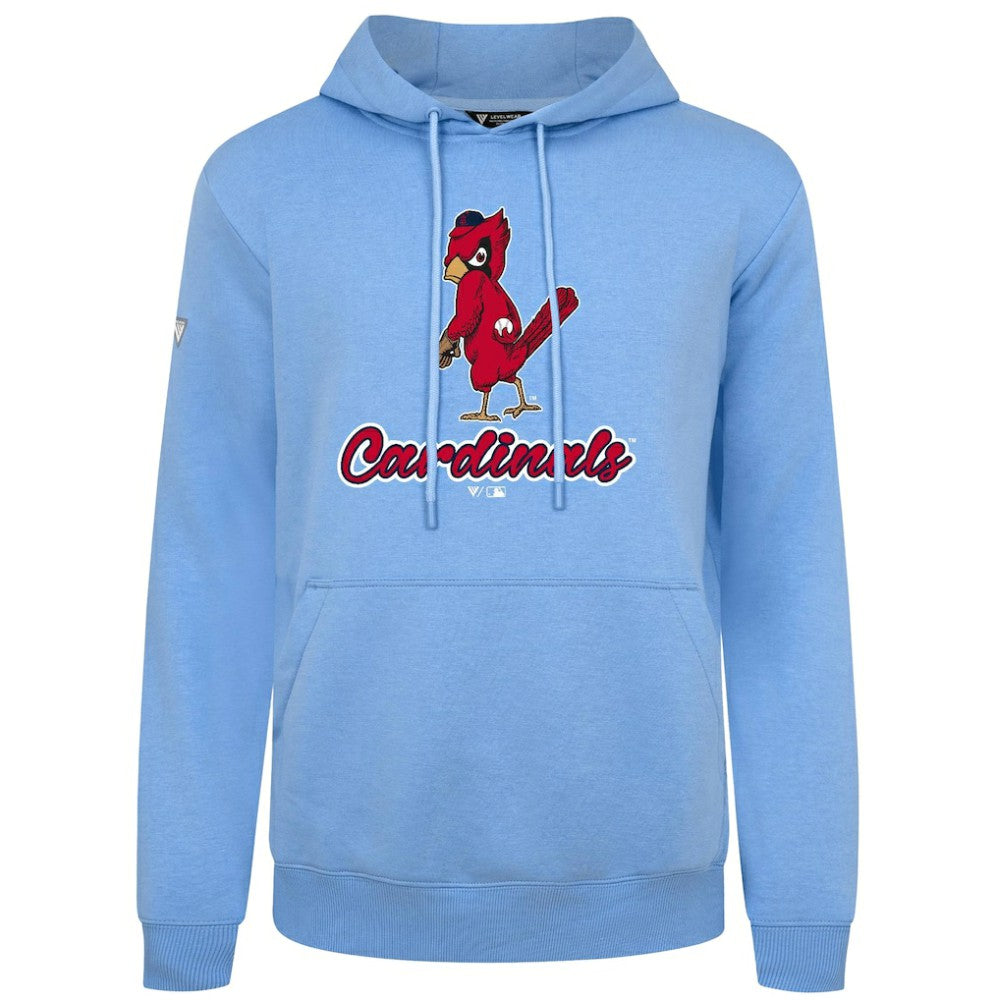 St. Louis Cardinals Levelwear Seeing Red Podium Pullover Hoodie - Light Blue