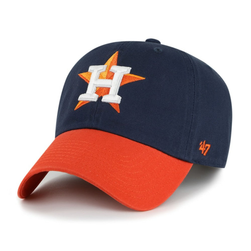 Houston Astros Team Logo Clean Up Adjustable Hat - Navy/Orange | 47 brand