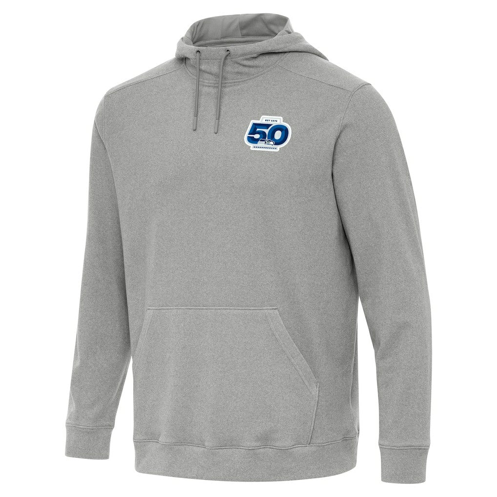 Seattle Seahawks Antigua 50th Season Cloud Pullover Hoodie - Heather Gray outlet
