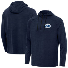 Seattle Seahawks Antigua 50th Season Spikes Raglan Quarter-Zip Hoodie - College Navy cheap