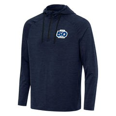 Seattle Seahawks Antigua 50th Season Spikes Raglan Quarter-Zip Hoodie - College Navy cheap