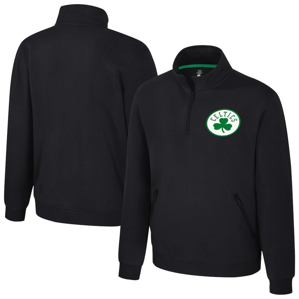 Boston Celtics Stadium Essentials Unisex Varsity Trainer Quarter-Zip Pullover - Black sale