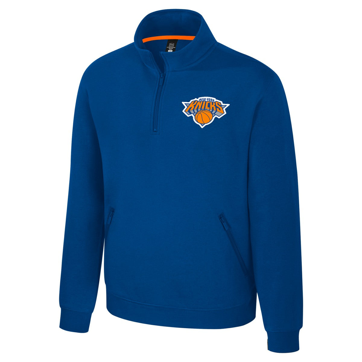 New York Knicks Stadium Essentials Unisex Varsity Trainer Quarter-Zip Pullover - Blue for sale