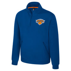 New York Knicks Stadium Essentials Unisex Varsity Trainer Quarter-Zip Pullover - Blue for sale