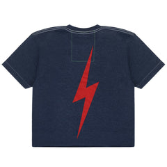 Boston Red Sox Aviator Nation x MLB Women's Cropped Boyfriend Tri-Blend T-Shirt - Navy
