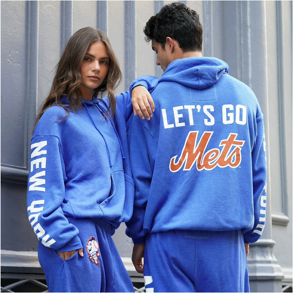 New York Mets Aviator Nation x MLB Unisex Relaxed Tri-Blend Hoodie - Royal