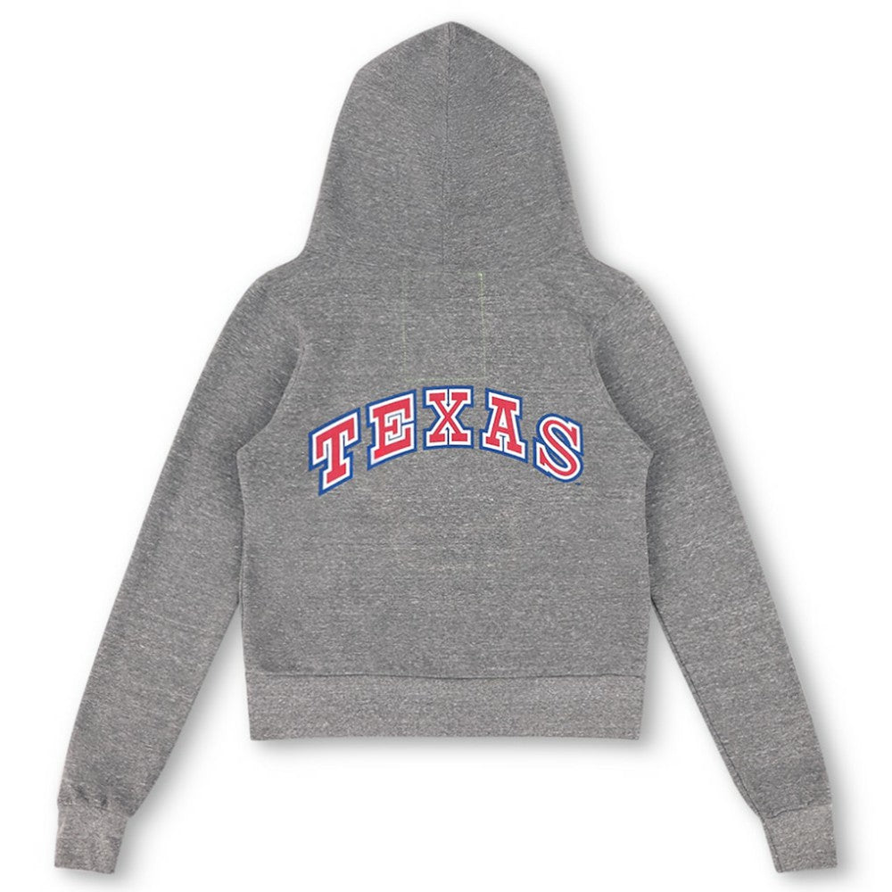 Texas Rangers Aviator Nation x MLB Unisex 5-Stripe Tri-Blend Full-Zip Hoodie - Heather Gray