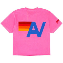 Philadelphia Phillies Aviator Nation x MLB Women's Cropped Boyfriend Tri-Blend T-Shirt - Pink