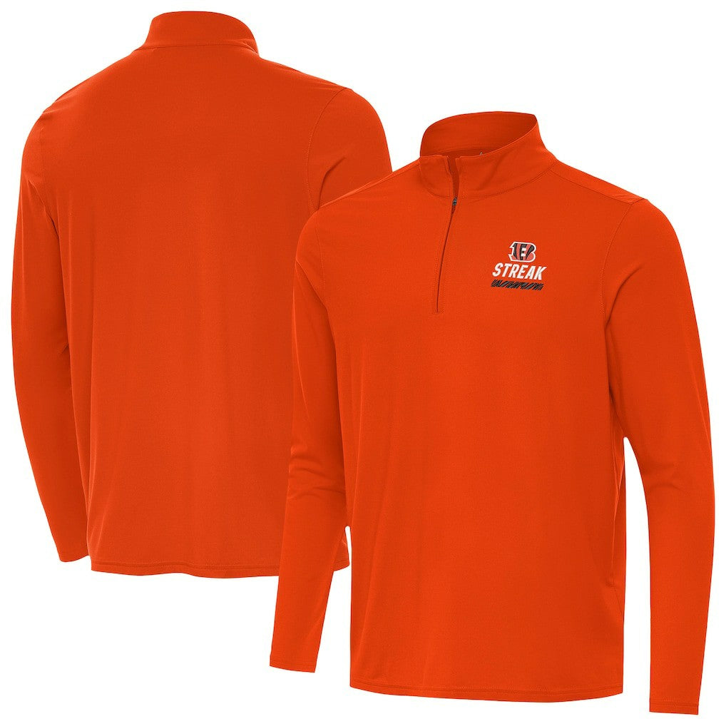 Cincinnati Bengals Antigua Streak Intent Quarter-Zip Sweatshirt - Orange outlet