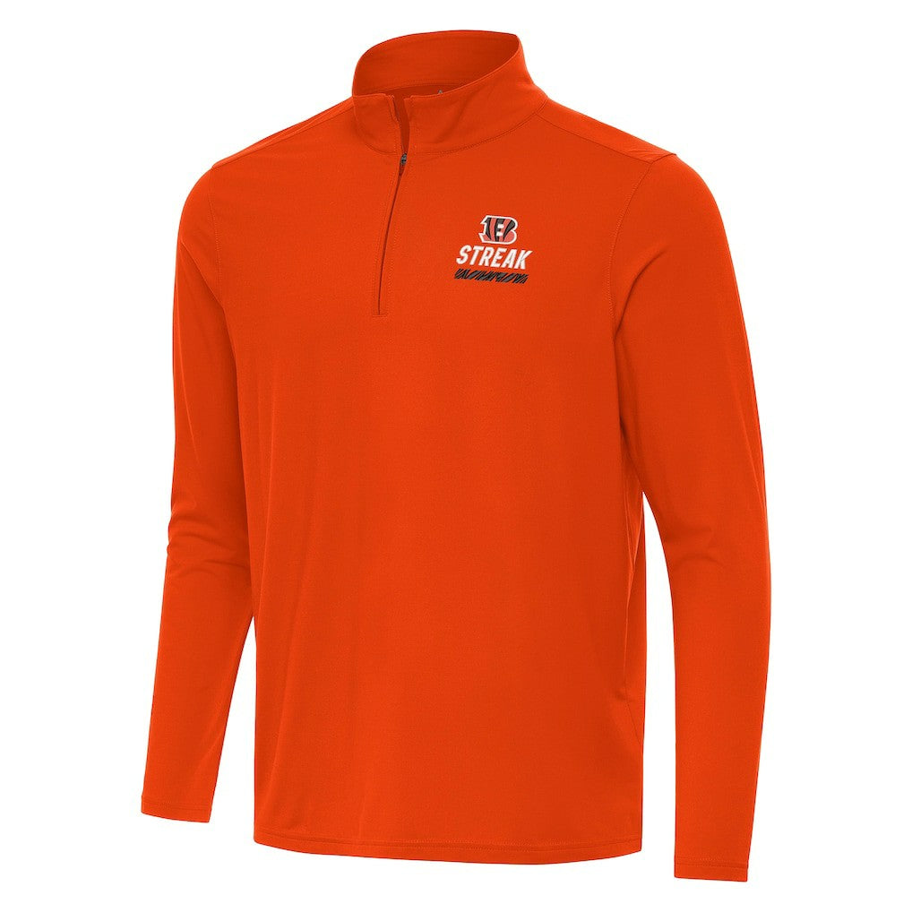 Cincinnati Bengals Antigua Streak Intent Quarter-Zip Sweatshirt - Orange outlet