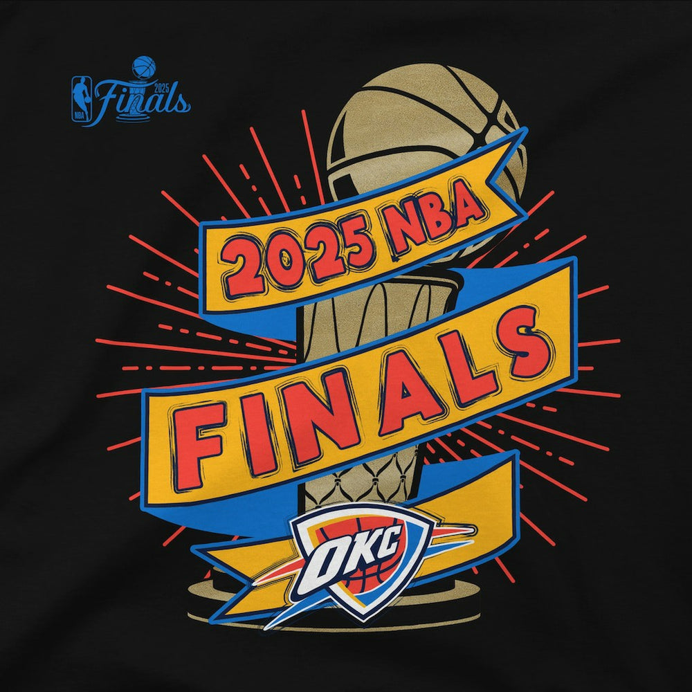 Oklahoma City Thunder Stadium Essentials Unisex 2025 NBA Finals Clutch T-Shirt - Black discount