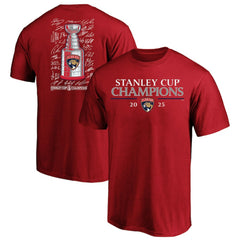 Florida Panthers Fanatics 2025 Stanley Cup Champions Big & Tall Roster T-Shirt Red