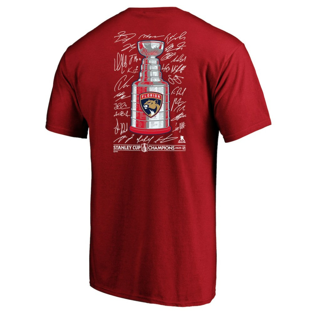 Florida Panthers Fanatics 2025 Stanley Cup Champions Big & Tall Roster T-Shirt Red