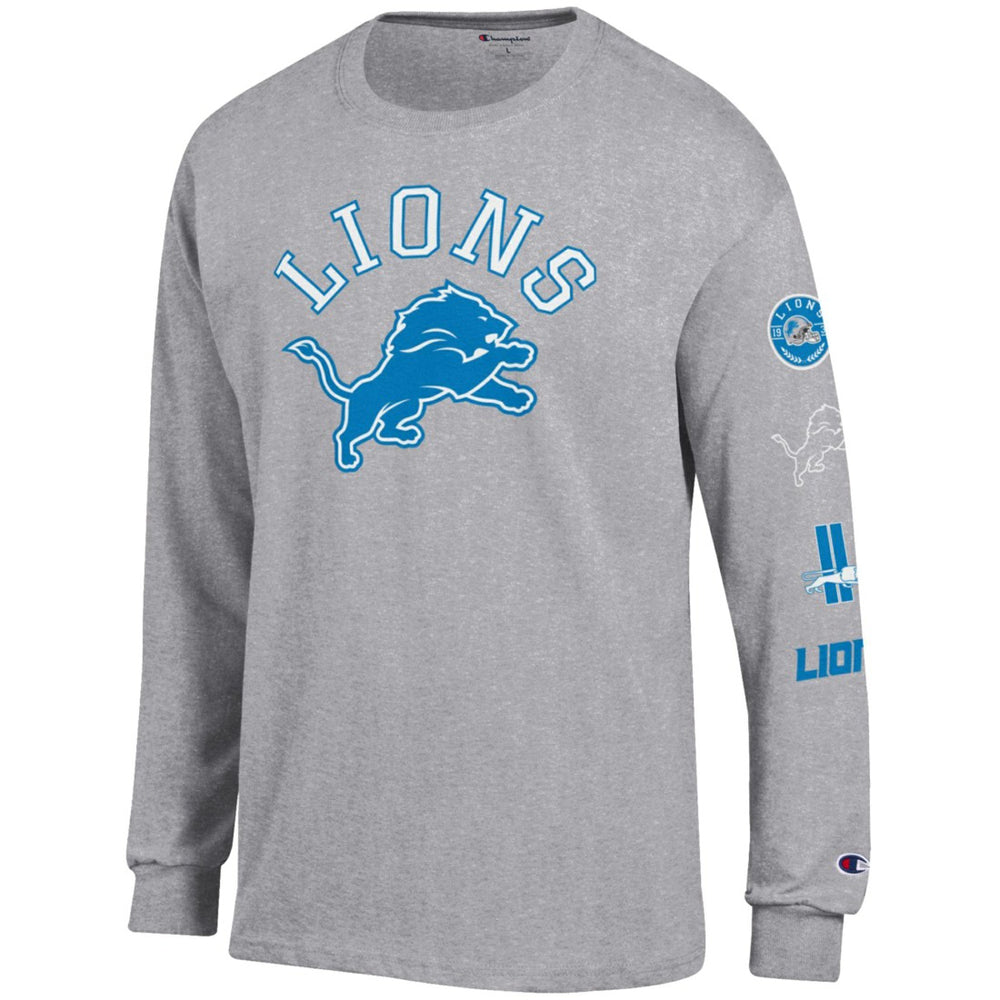 Detroit Lions Champion Seal Long Sleeve T-Shirt - Heather Gray on sale