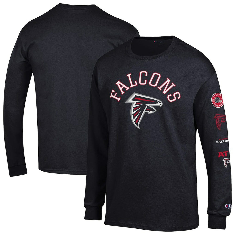 Atlanta Falcons Champion Seal Long Sleeve T-Shirt - Black for sale