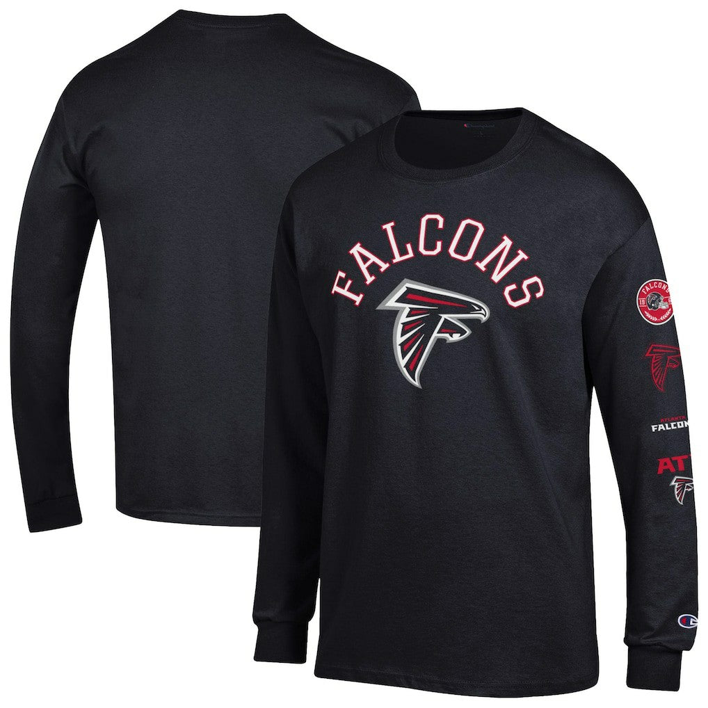 Atlanta Falcons Champion Seal Long Sleeve T-Shirt - Black for sale
