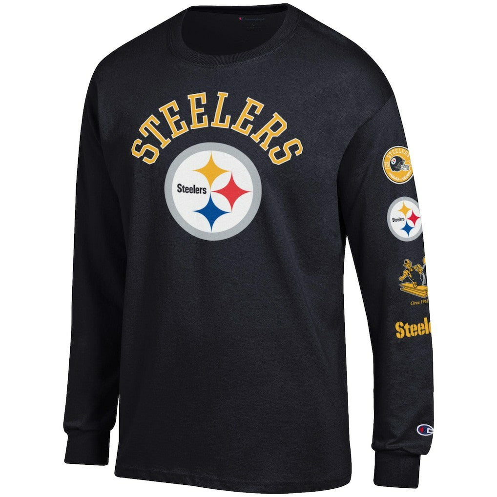 Pittsburgh Steelers Champion Seal Long Sleeve T-Shirt - Black sale