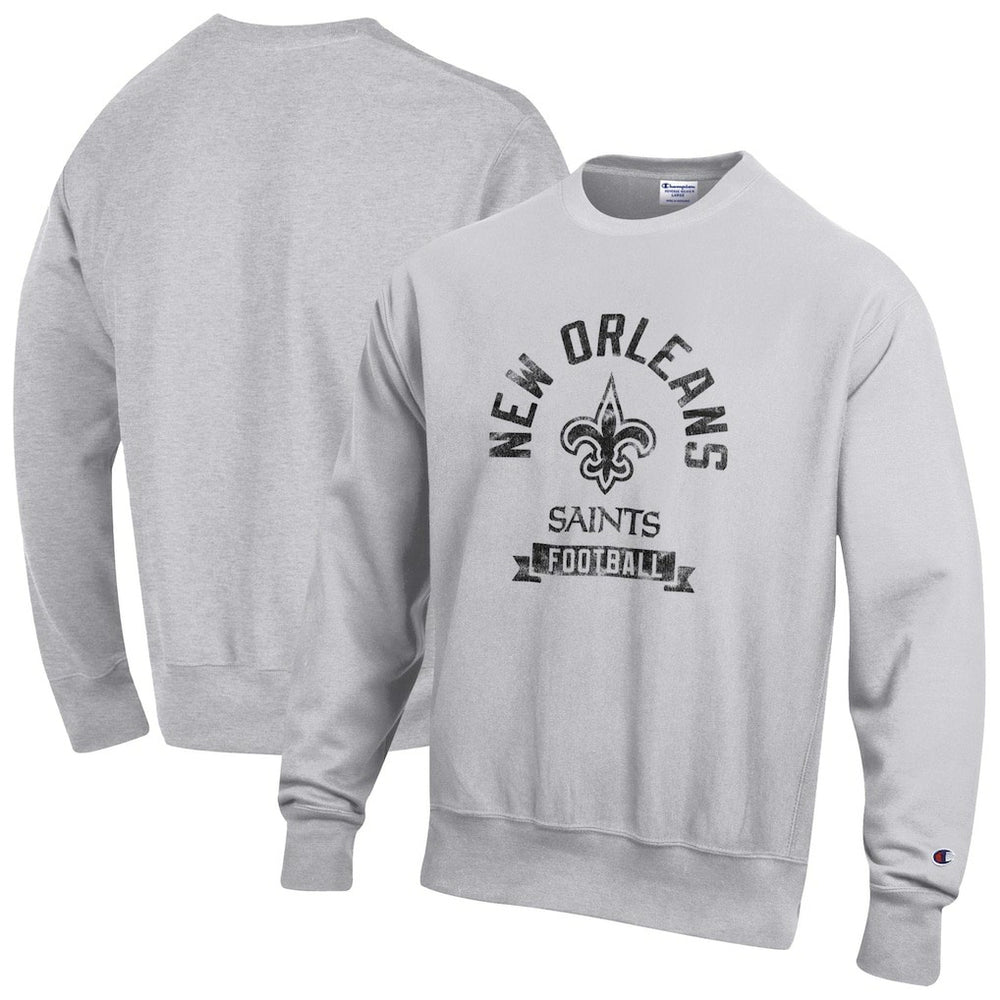 New Orleans Saints Champion Reverse Weave Fleece Pullover Sweatshirt - Heather Gray online
