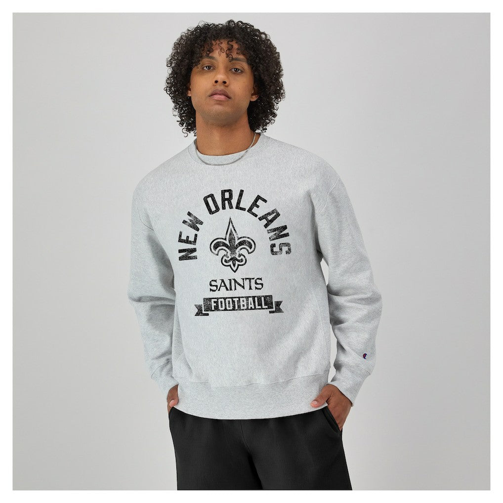 New Orleans Saints Champion Reverse Weave Fleece Pullover Sweatshirt - Heather Gray online