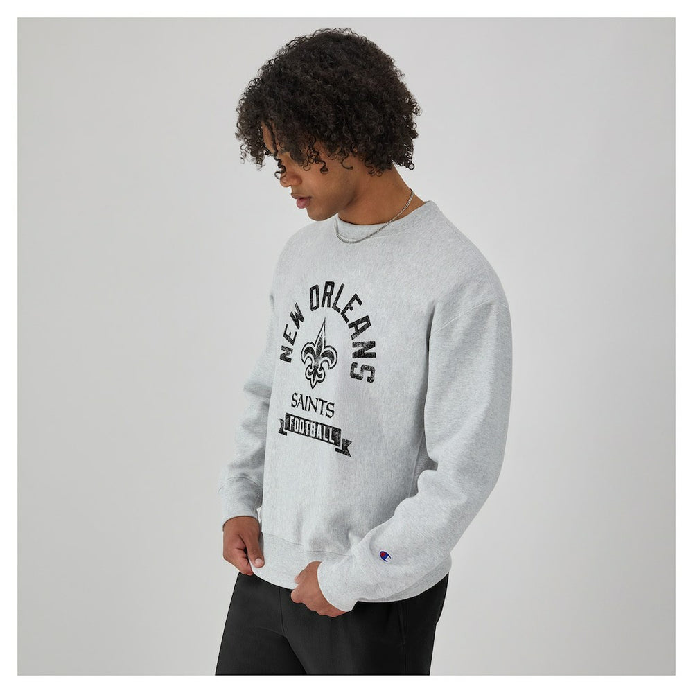 New Orleans Saints Champion Reverse Weave Fleece Pullover Sweatshirt - Heather Gray online