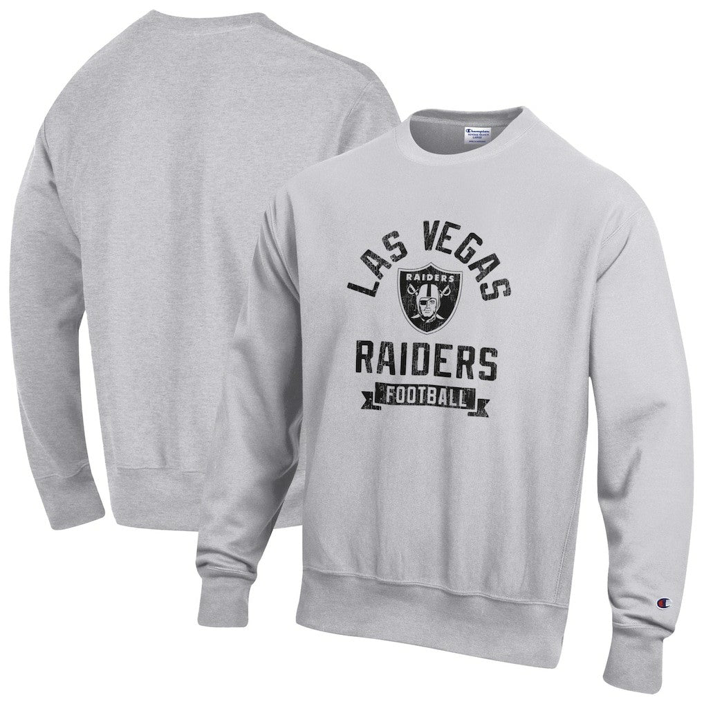 Las Vegas Raiders Champion Reverse Weave Fleece Pullover Sweatshirt - Heather Gray online