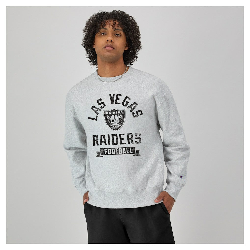 Las Vegas Raiders Champion Reverse Weave Fleece Pullover Sweatshirt - Heather Gray online