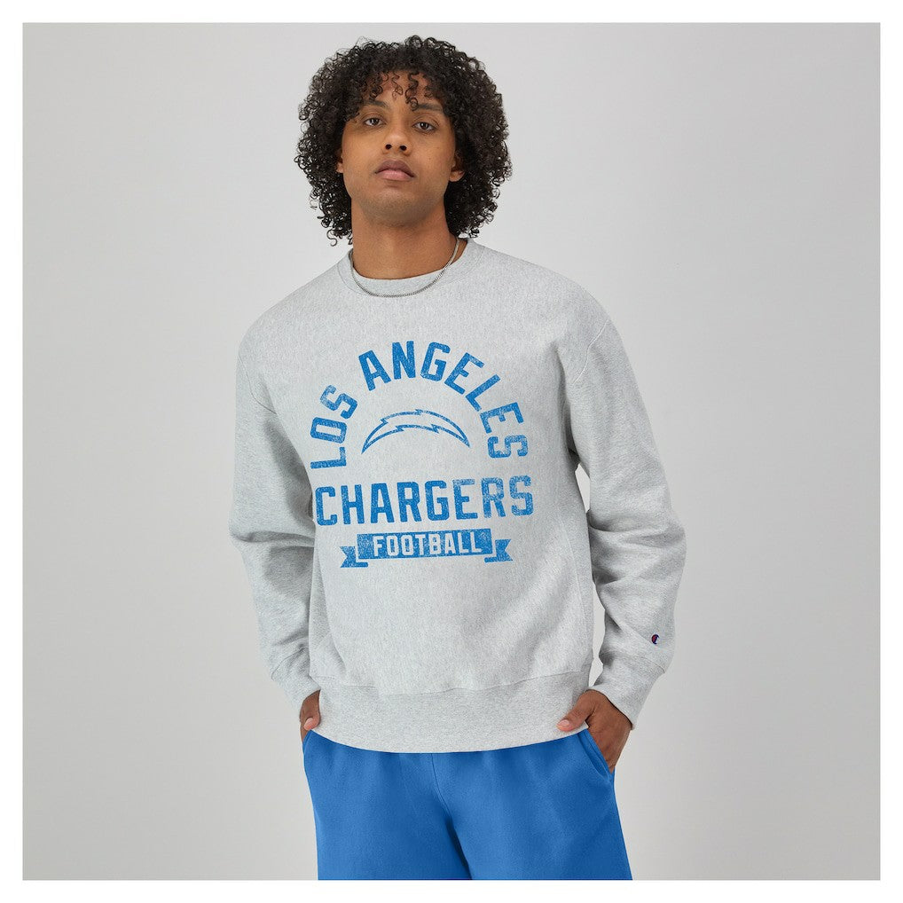 Los Angeles Chargers Champion Reverse Weave Fleece Pullover Sweatshirt - Heather Gray outlet