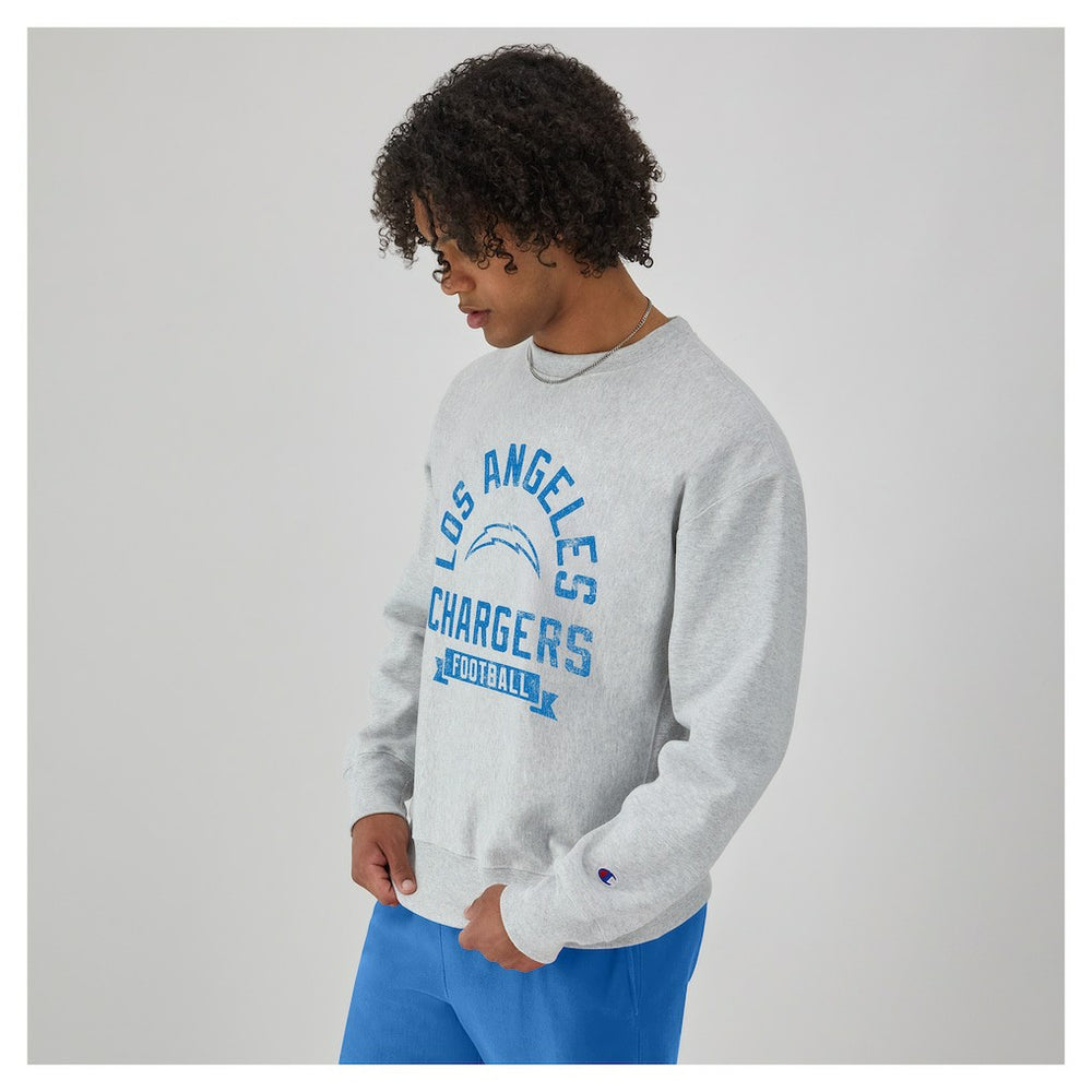 Los Angeles Chargers Champion Reverse Weave Fleece Pullover Sweatshirt - Heather Gray outlet