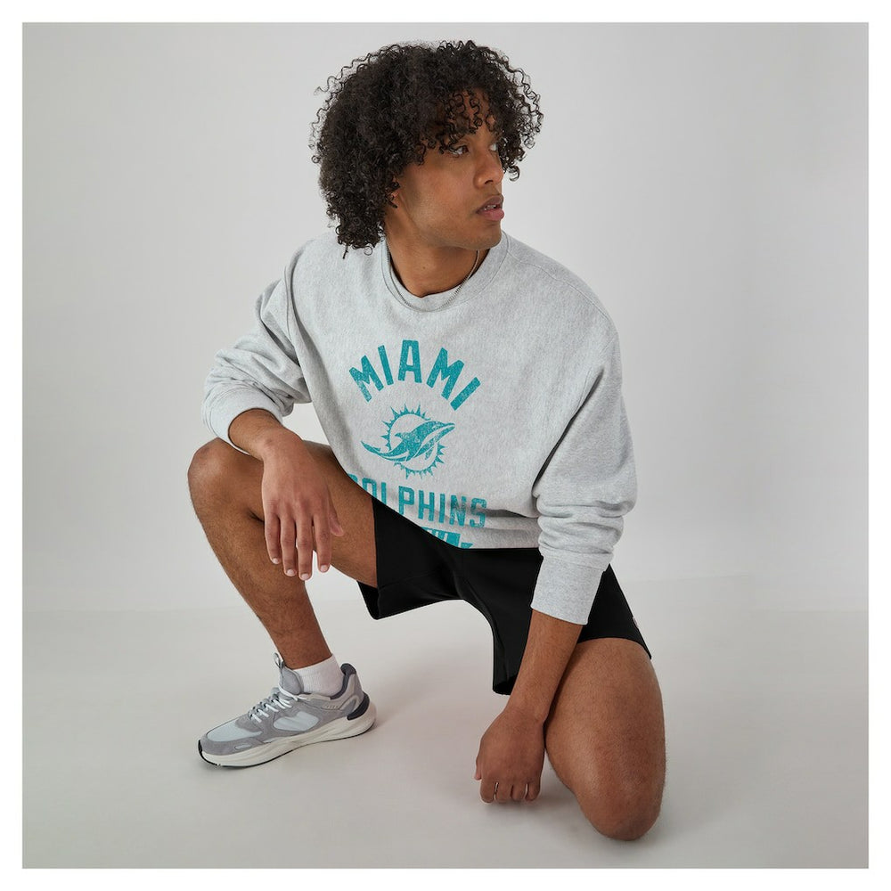 Miami Dolphins Champion Reverse Weave Fleece Pullover Sweatshirt - Heather Gray cheap