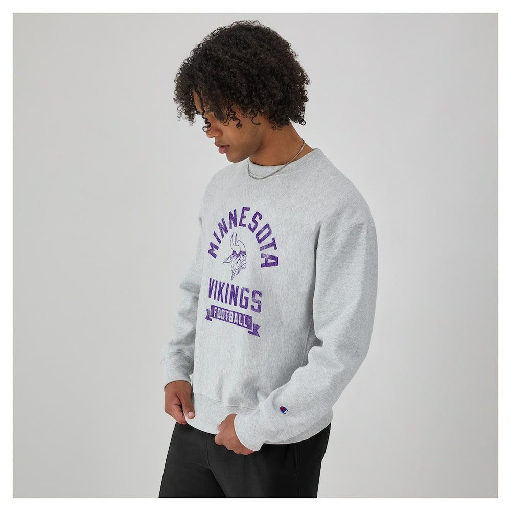 Minnesota Vikings Champion Reverse Weave Fleece Pullover Sweatshirt - Heather Gray sale