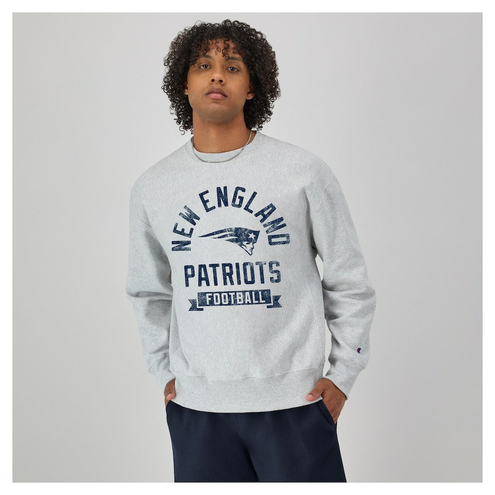 New England Patriots Champion Reverse Weave Fleece Pullover Sweatshirt - Heather Gray on sale