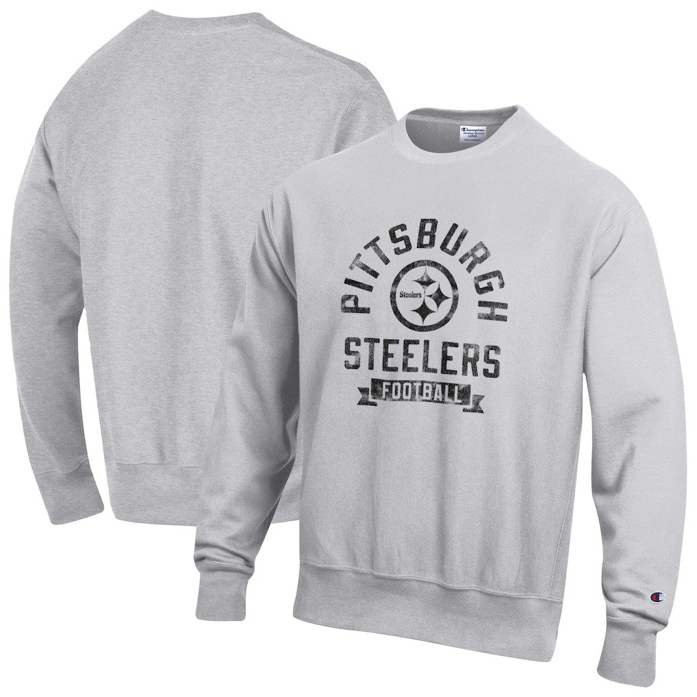 Pittsburgh Steelers Champion Reverse Weave Fleece Pullover Sweatshirt - Heather Gray on sale