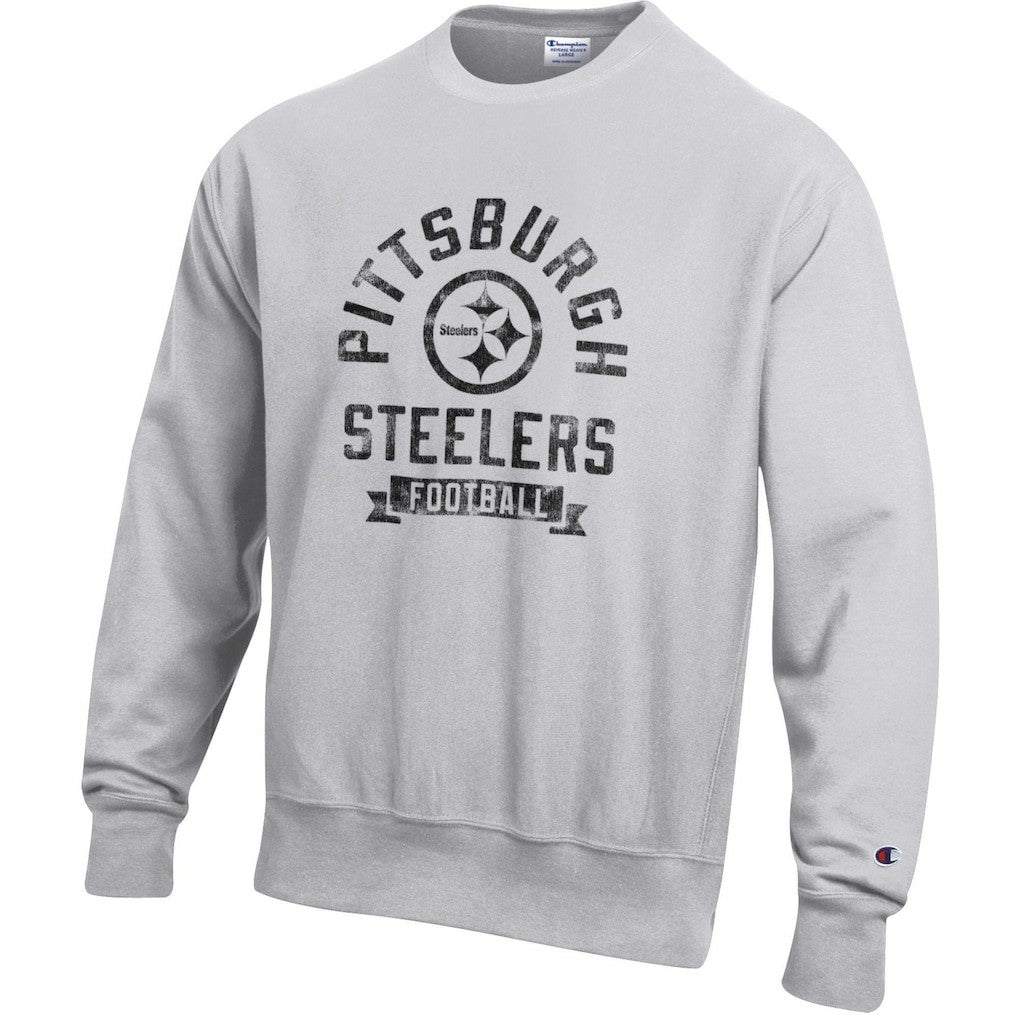 Pittsburgh Steelers Champion Reverse Weave Fleece Pullover Sweatshirt - Heather Gray on sale